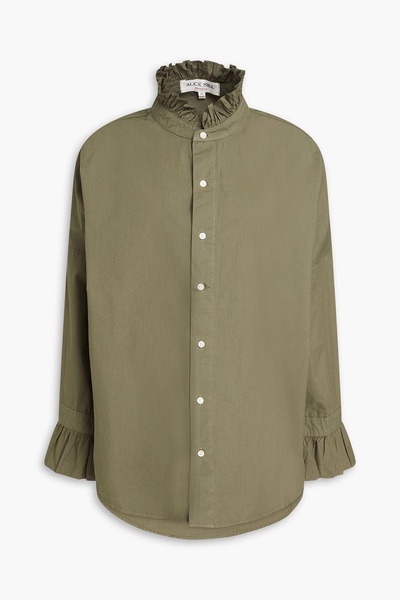 Ruffled cotton-poplin shirt