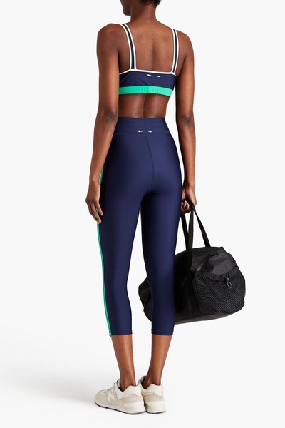 Kala NYC cropped striped stretch leggings