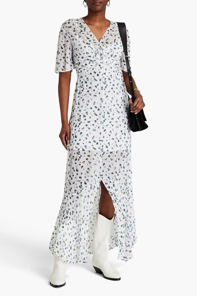 Tamar twist-front floral-print georgette maxi dress