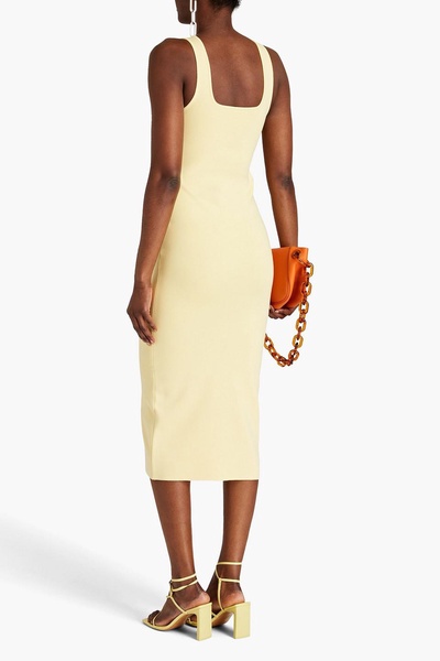 Cutout stretch-knit midi dress