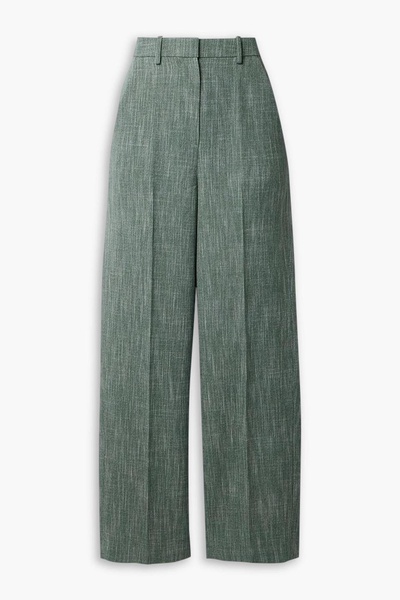 Wool-blend straight-leg pants