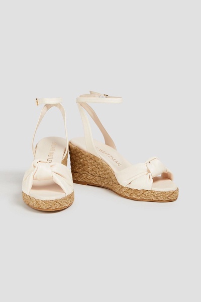 Playa knotted leather espadrille wedge sandals