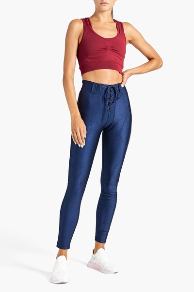 Roxy cropped ruched mesh-paneled sports bra