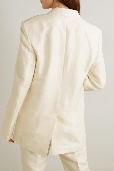 Asymmetric crepe blazer