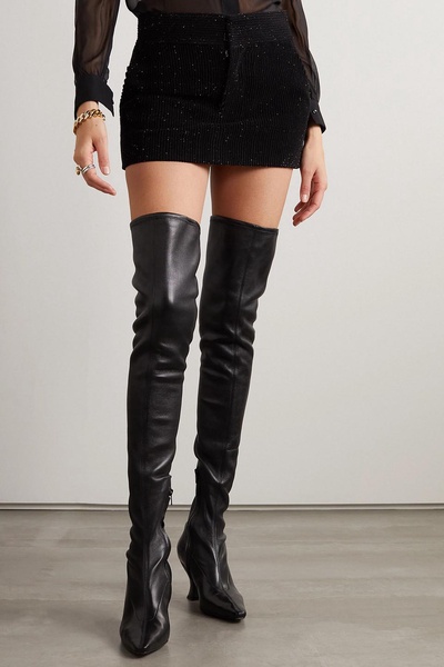 Metallic ribbed corduroy mini skirt