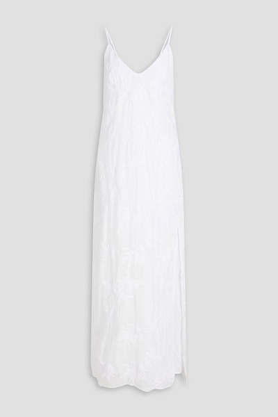 Embroidered ramie maxi dress