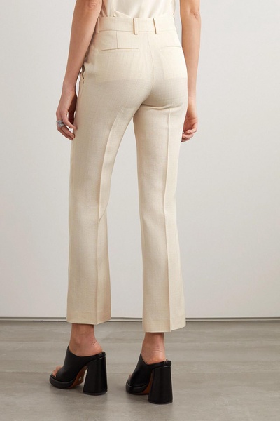 Serious cropped high-rise woven flared pants