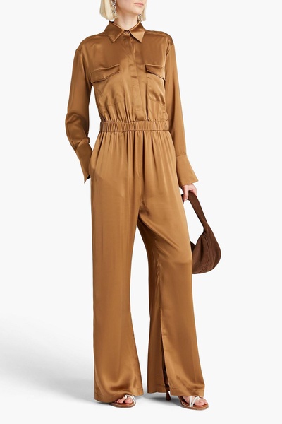 Emma silk-satin wide-leg jumpsuit