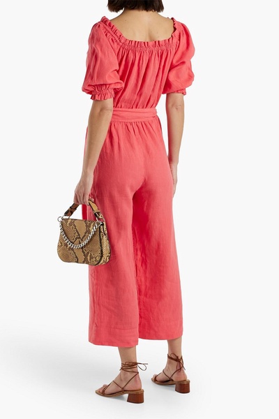 Josepha cropped linen wide-leg jumpsuit