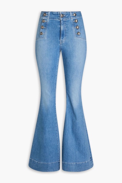 Sheridan button-embellished high-rise flared jeans