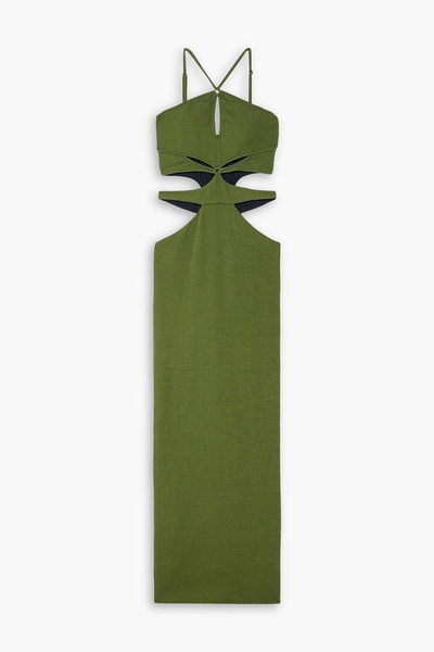 Asterisk cutout stretch-knit maxi dress