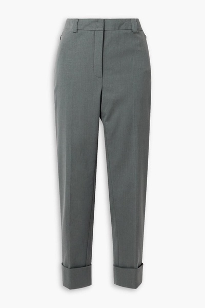 Maxima stretch-cotton and silk-blend tapered pants