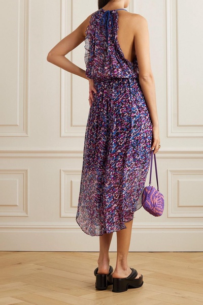 Fadelo tiered printed crepon midi dress