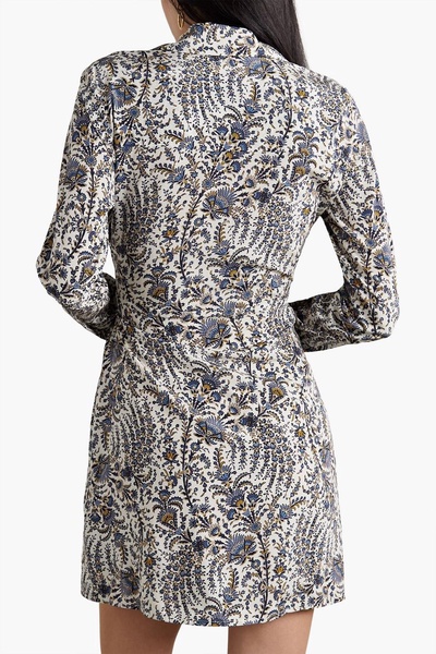 Lavella printed crepe mini wrap dress