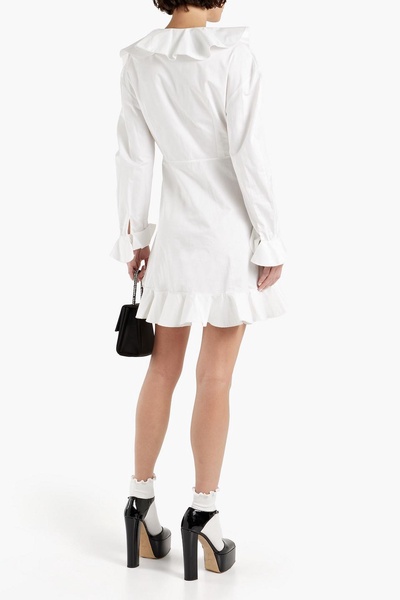 Ruffled cotton-poplin mini dress