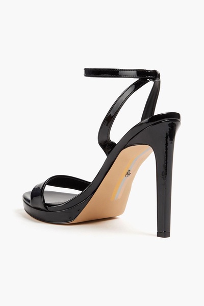 Jade faux patent-leather sandals