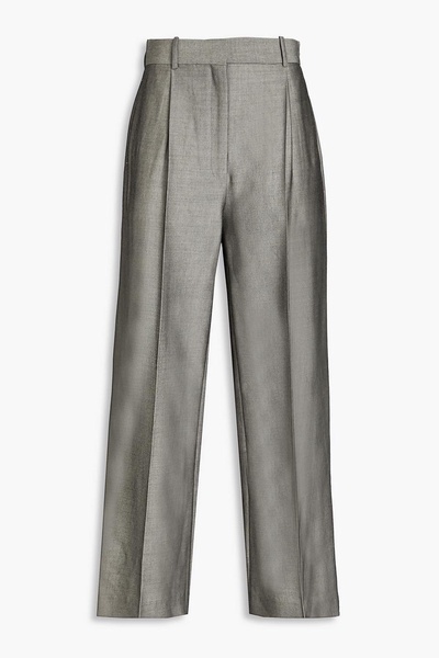 Wool-blend straight-leg pants