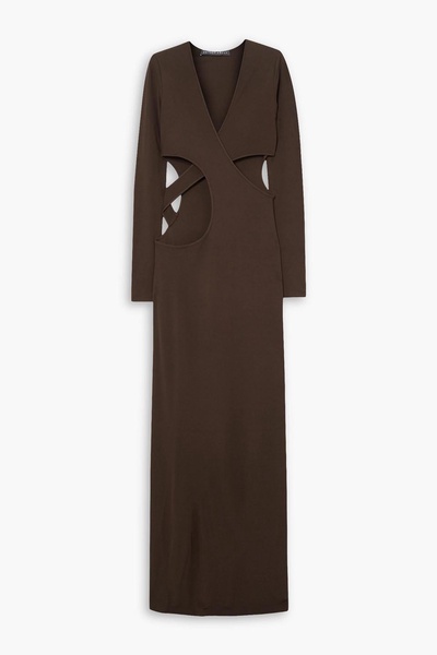 Asymmetric cutout jersey maxi dress