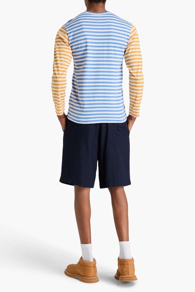 Appliquéd striped cotton-jersey T-shirt