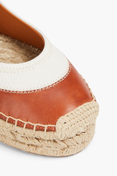 Canvas and leather espadrilles