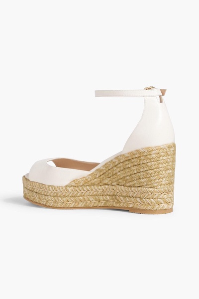 Leather espadrille wedge sandals