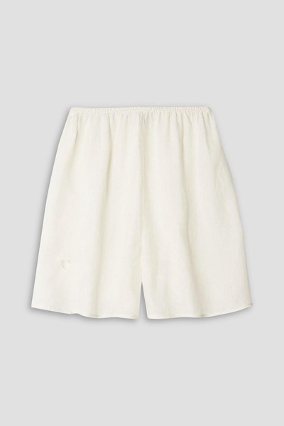 Cutout linen shorts