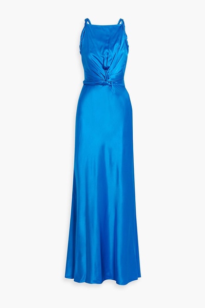 Likai twisted silk-satin gown