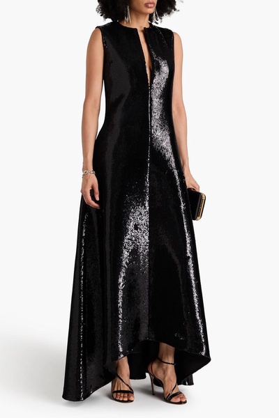 Sequined neoprene maxi dress