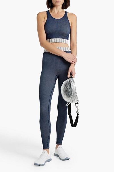 Oleta stripped ribbed stretch-jersey leggings