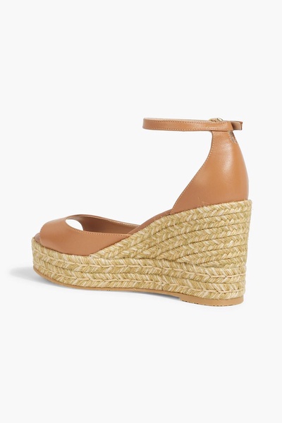 Leather espadrille wedge sandals