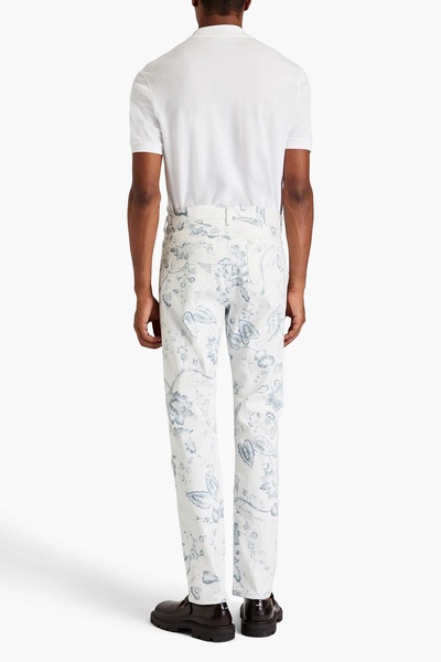 Oliver slim-fit floral-print denim jeans