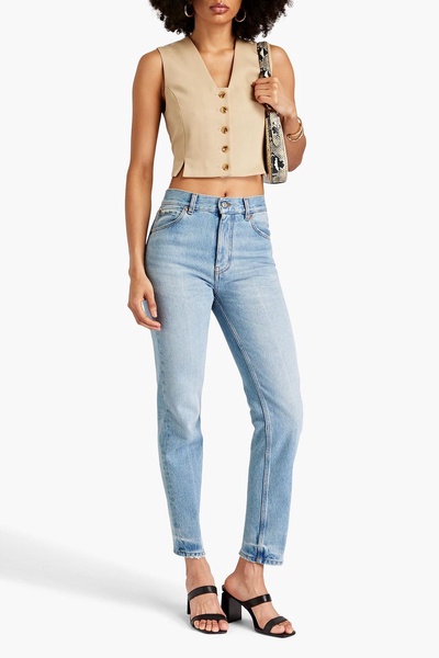 High-rise straight-leg jeans