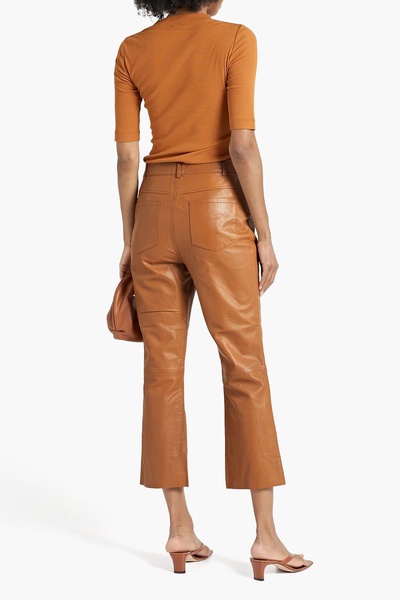 Selma cropped leather bootcut pants