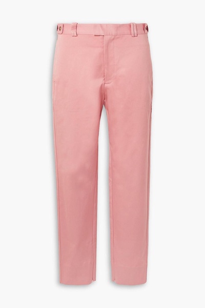 Cotton-blend twill straight-leg pants