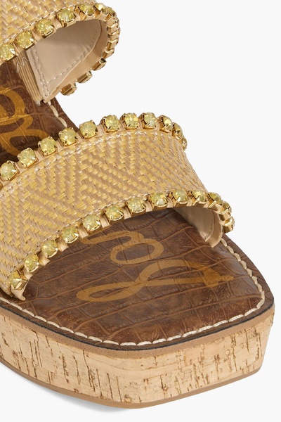 Angelina embellished woven wedge sandals