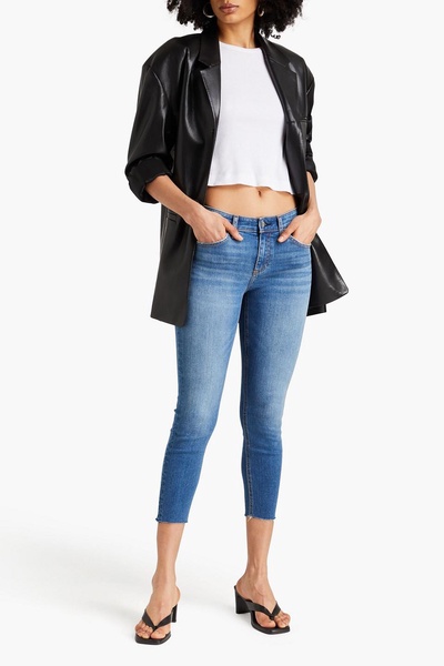 Cate cropped distressed mid-rise skinny jeans