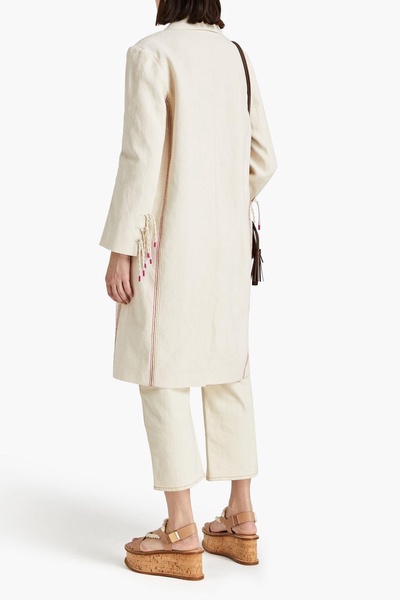 Cotton and linen-blend coat