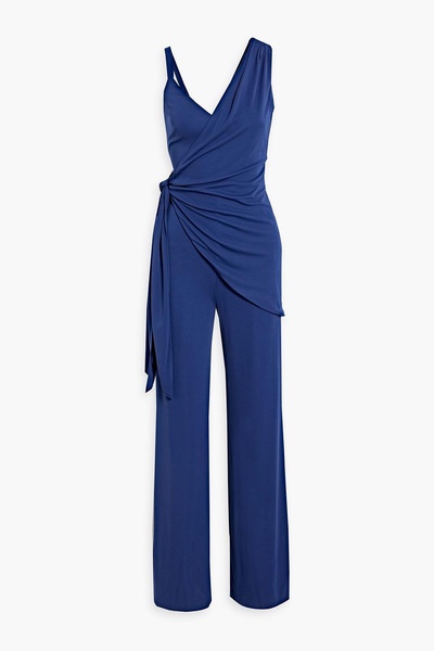 Zaria draped stretch-jersey wide-leg jumpsuit