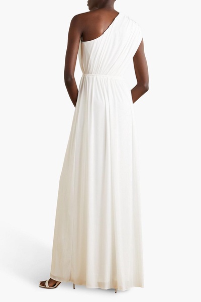 Jackie one-shoulder draped jersey gown