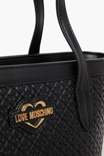 Embossed faux leather tote