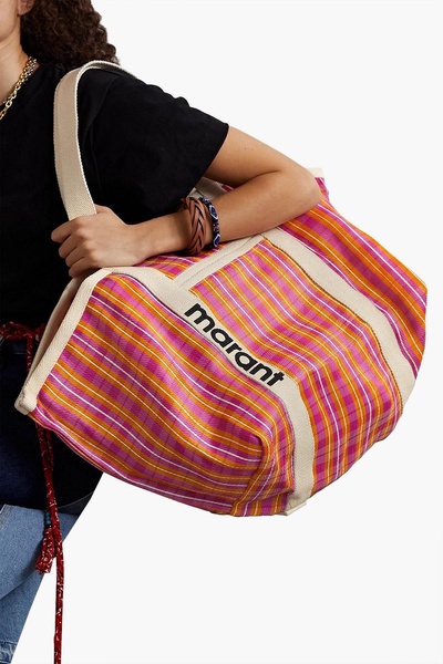 Warden striped canvas tote