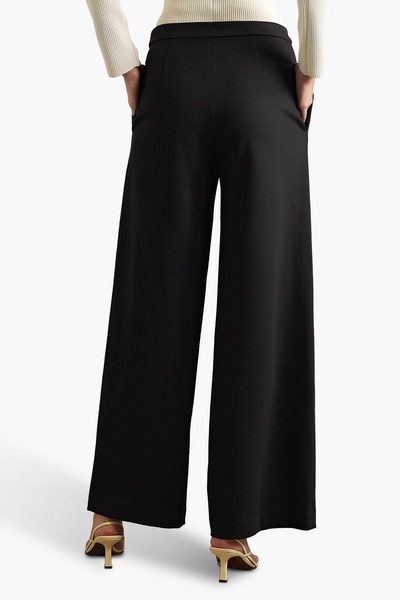 Wrap-effect jersey wide-leg pants