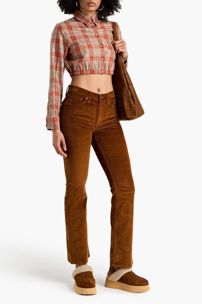 Peyton cotton-blend corduroy bootcut pants