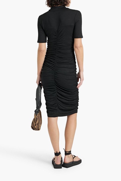 Cutout ruched French terry dress