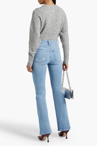 Bridget distressed high-rise bootcut jeans