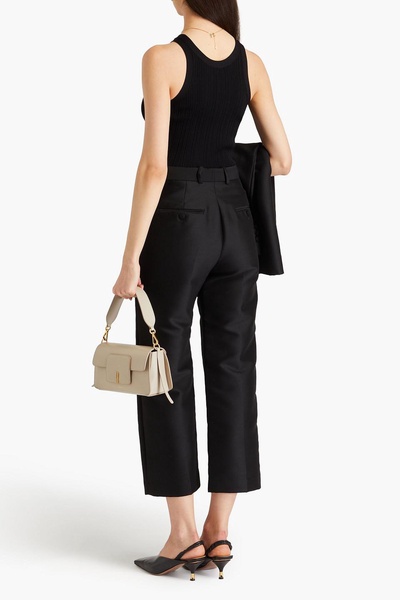 Cropped crepe straight-leg pants