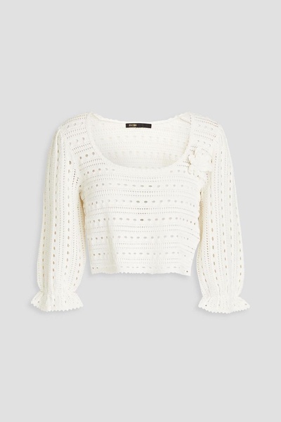 Cropped crochet sweater