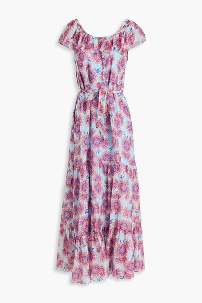 Cassie ruffled floral-print cotton and silk-blend voile maxi dress