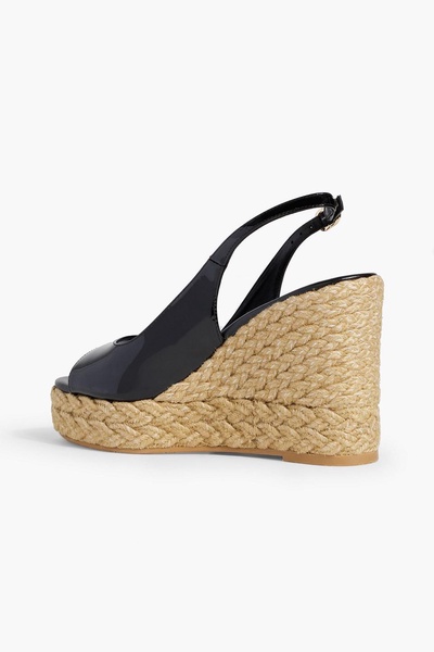 Island patent-leather slingback espadrille wedge sandals