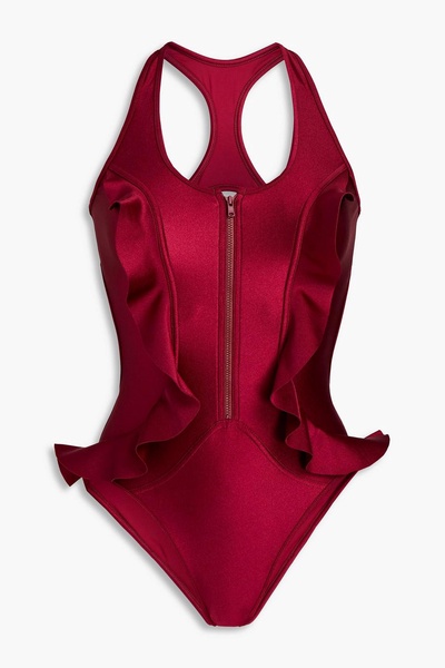 Cutout ruffled swimsuit